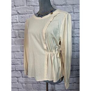 Anthropologie Clovis Asymmetrical Neutral Side Tie Blouse
